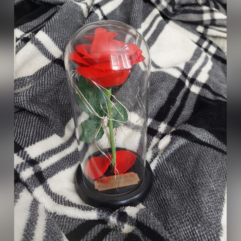 Enchanted Red Rose in Glass Dome